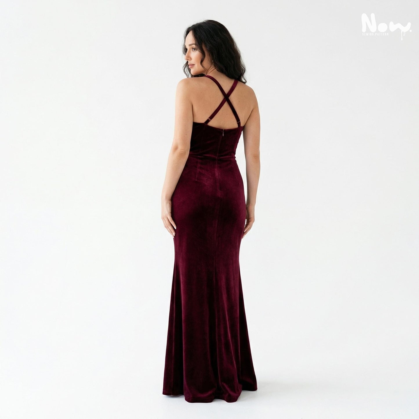 Velvet Maxi Dress Sewing Pattern PDF