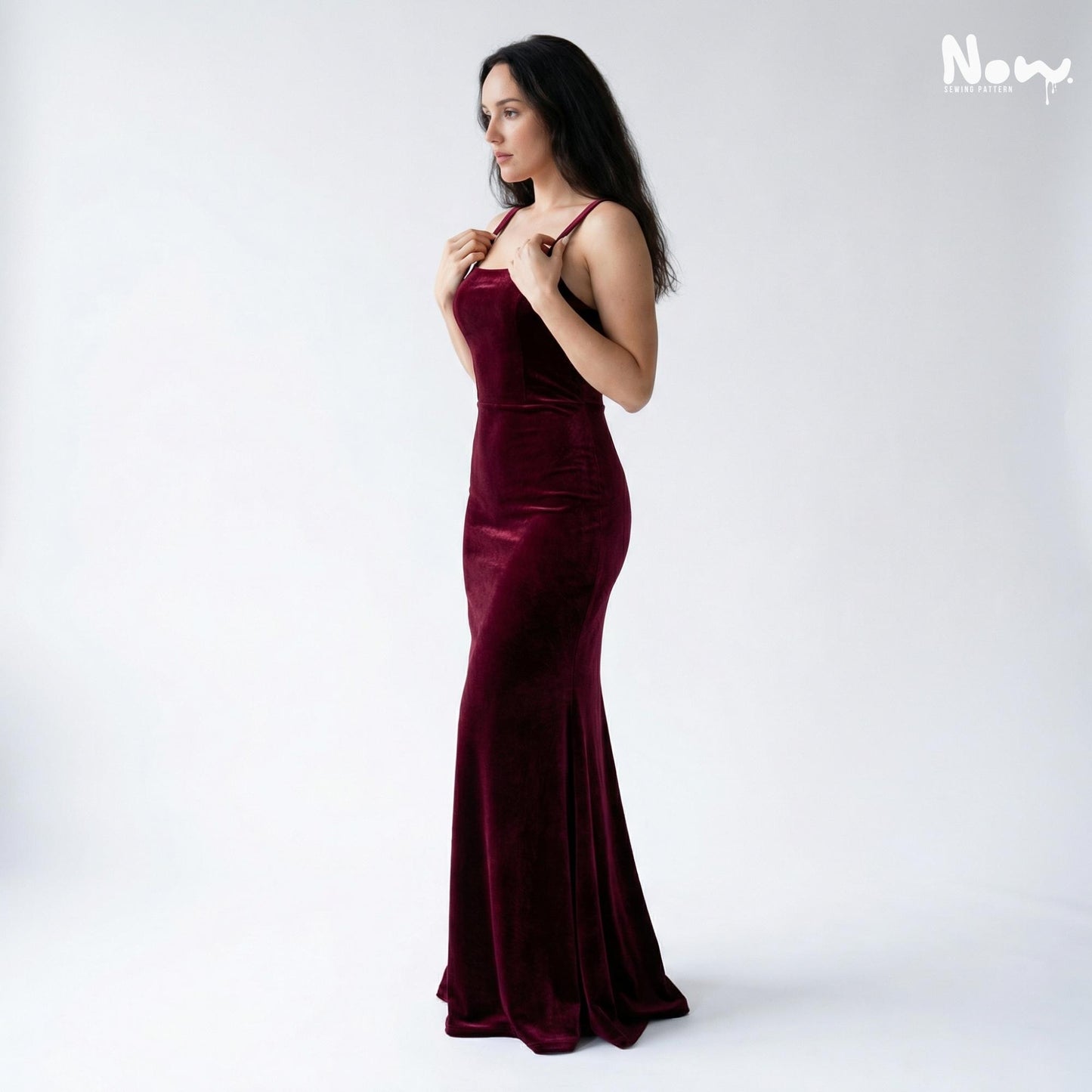 Velvet Maxi Dress Sewing Pattern PDF