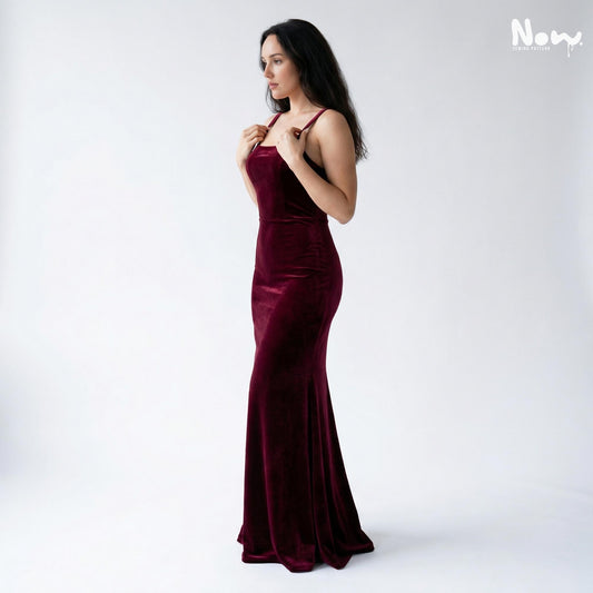 Velvet Maxi Dress Sewing Pattern PDF