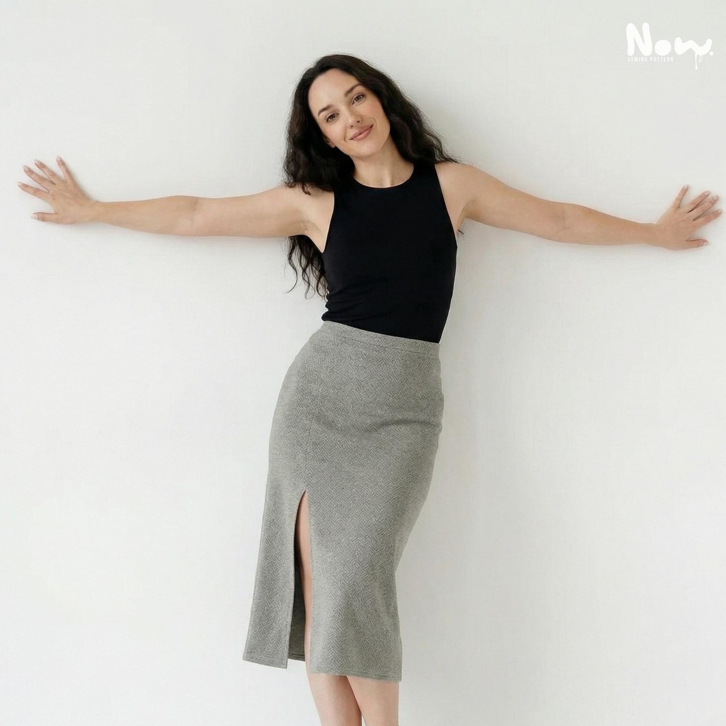 Midi Pencil Skirt Sewing Pattern PDF