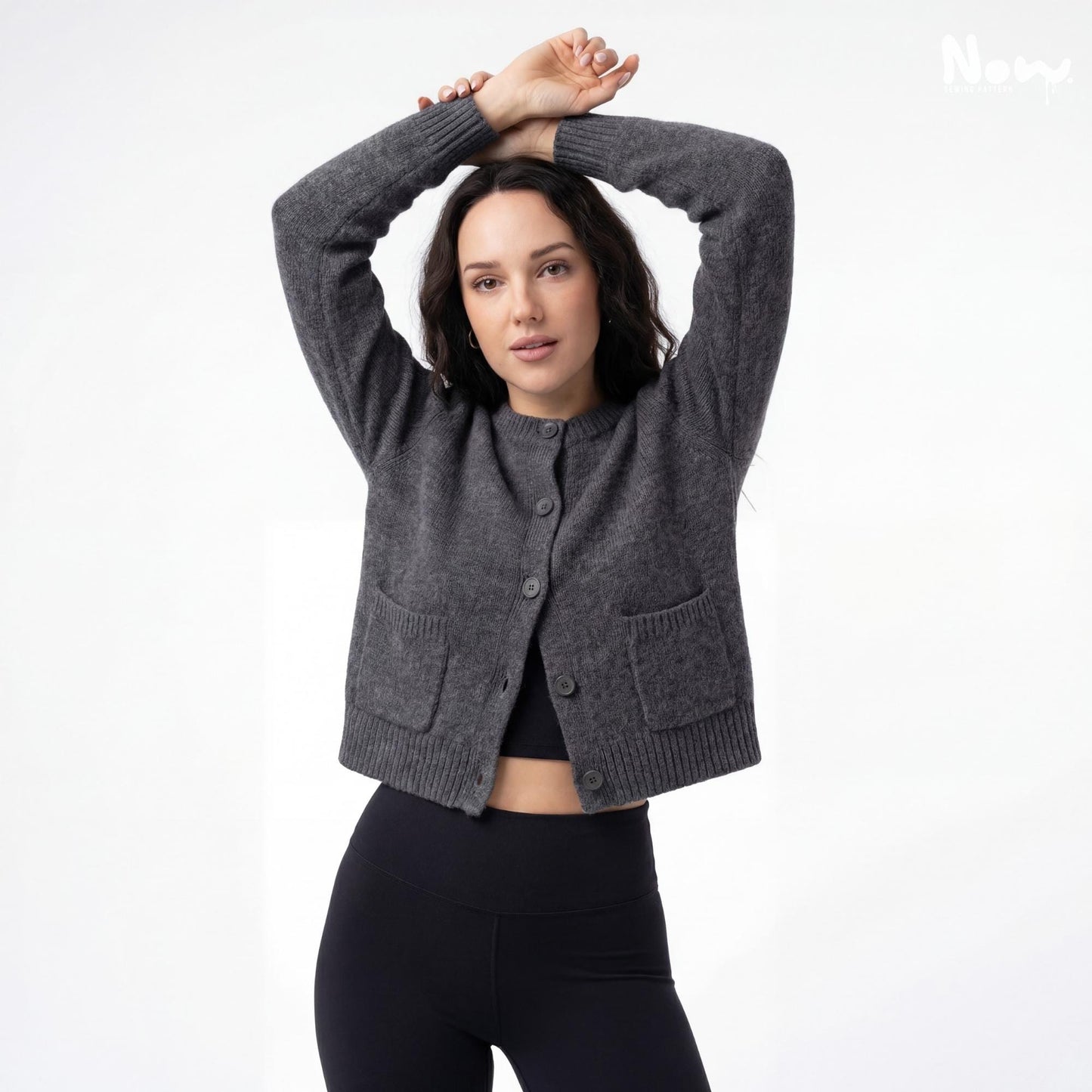 Cropped Button Cardigan Pattern PDF