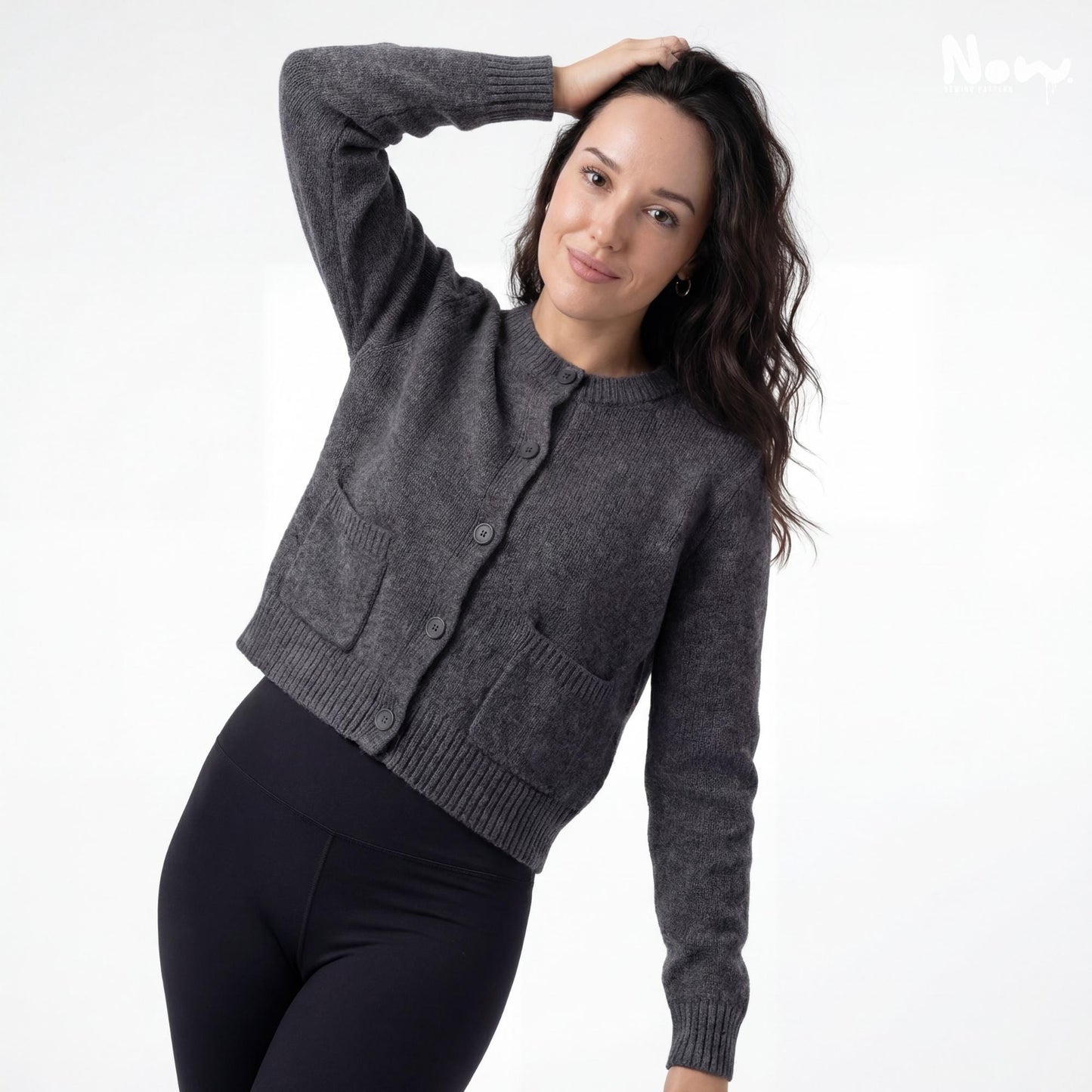 Cropped Button Cardigan Pattern PDF