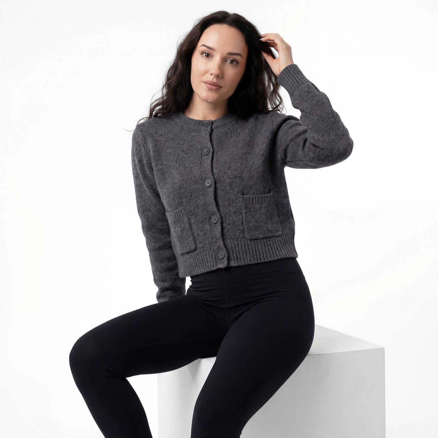 Cropped Button Cardigan Pattern PDF